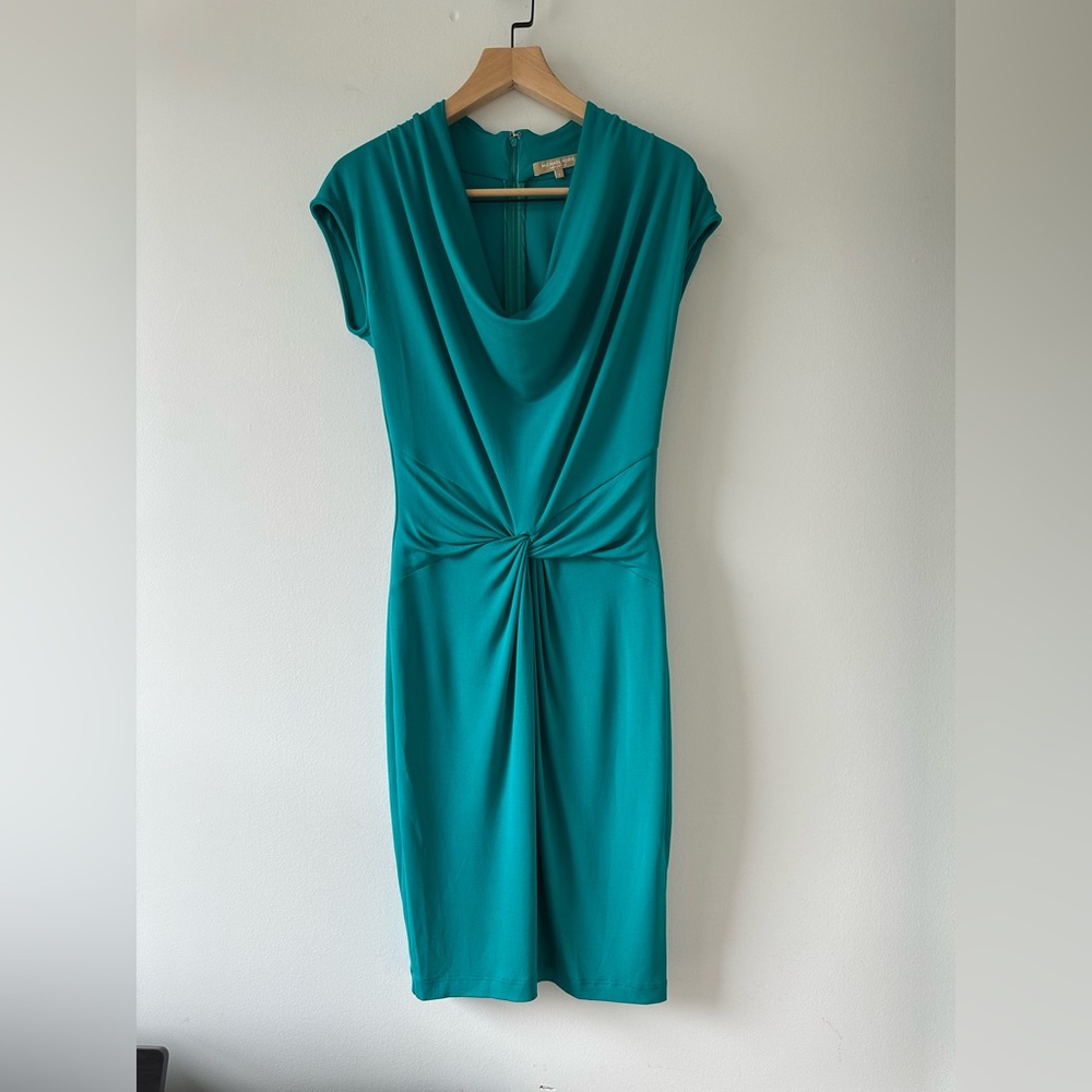 Michael Kors Teal Draped Midi Dress Size 6